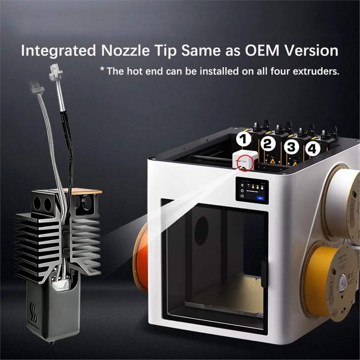 NEW FACTORY~For U1 Hotend 24V 48W Ceramic Heating Block Kit High Nozzle 0.4mm 3D Printer U1 Accessories Parts