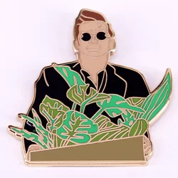 Good Omens Demon Crowley Enamel Pin Plant Hard Lapel Pin Fashion Jewelry Gift
