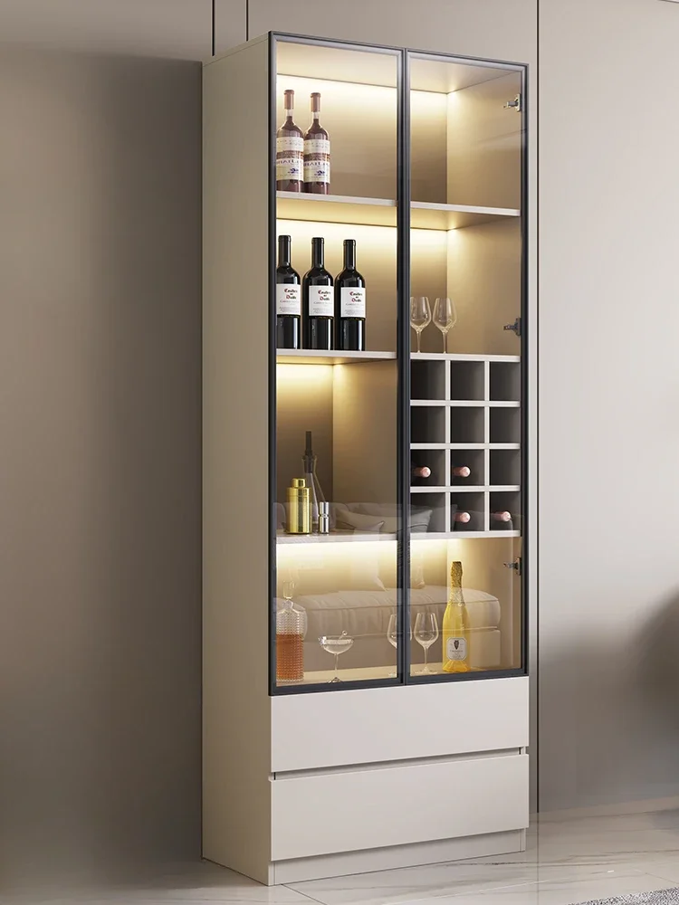 Wine Cabinet Modern Simple Nordic Restaurant Glass Door Cabinet Luxury Wine Rack Storage Home Display Meuble Vin Bar Furniture