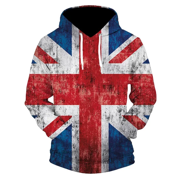 

Men's Flag Printed Hoodie Personality Fashion Print Hoodie Casual Hooded Sweatshirt Men Hoodies Tops