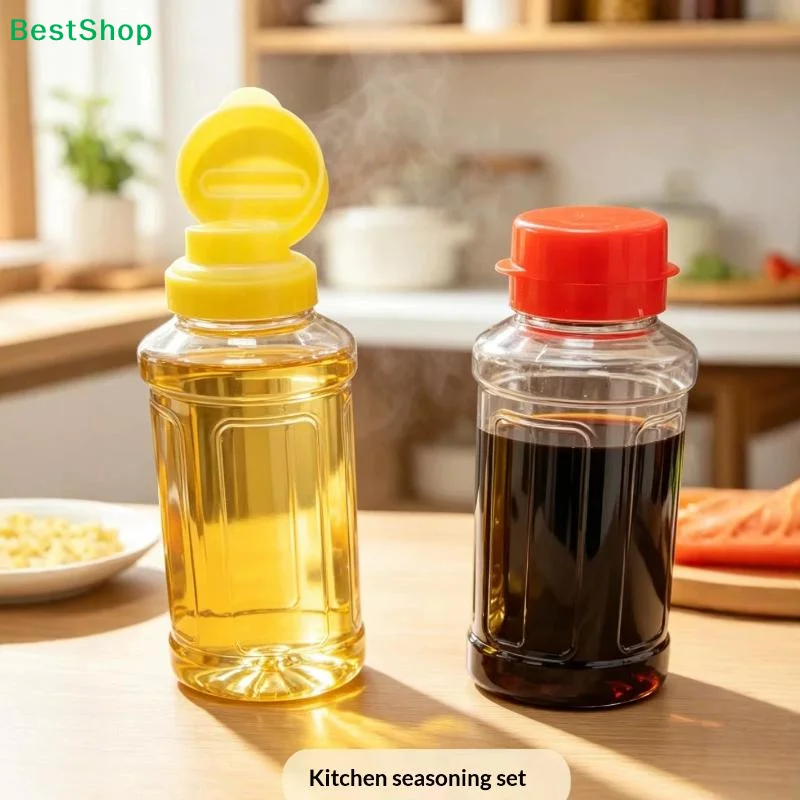 〔G〕1/2pcs 290ml Plastic Condiment Squeeze Bottles Hole Dispensers For Oil BBQ Sauces Paint