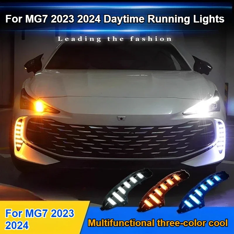 For MG MG7 2023 2024 Car Led Daytime Running Lights Front Fog Lamp Modification Dynamic Turn Signal Driving Decorative Lights detail image 2