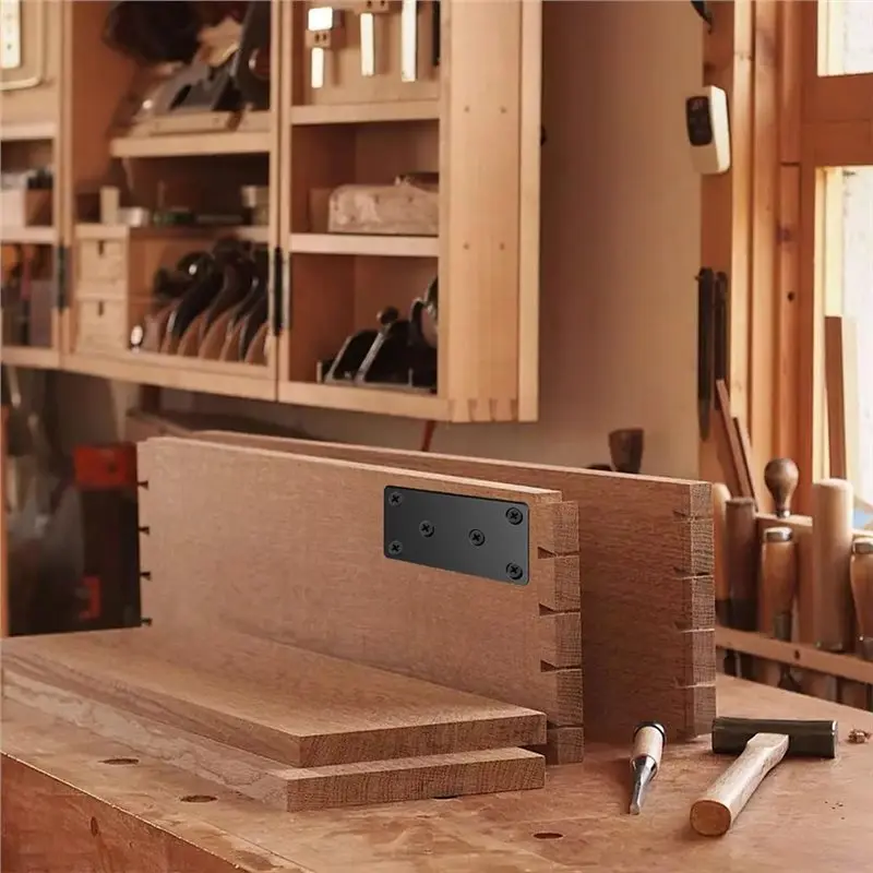 A27F-Flat Mending Plate For Wood Flat Brackets Straight Brace Bracket Flat Metal For Wood Fixing Joining Plate With Screws
