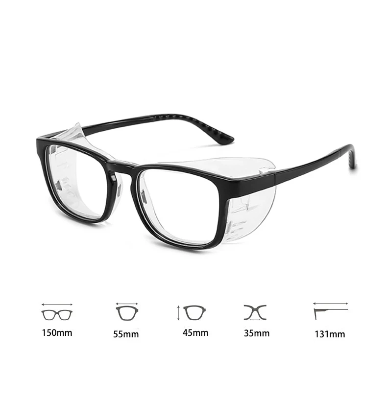 Schutzbrille gegen Blaulicht Verfärbung Handschutz Eyewear Nassraum Brille optische verschreibung pflicht ige Brille Mann – Detail 3