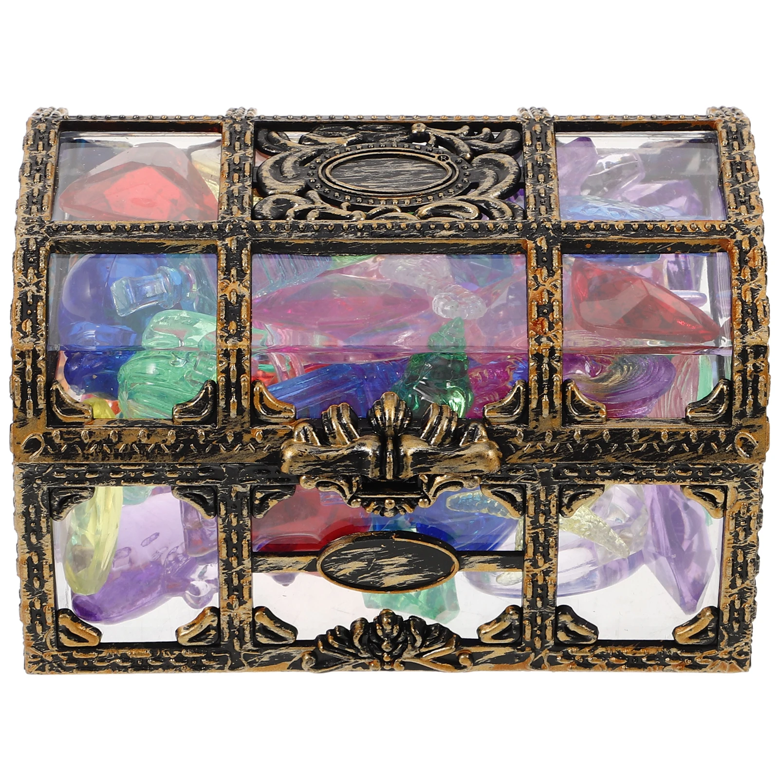 

Pirate Treasure Chest Acrylic Gemstones Toys Lightweight Gifts Children Decor Plastic naments Vintage Pool Accessories