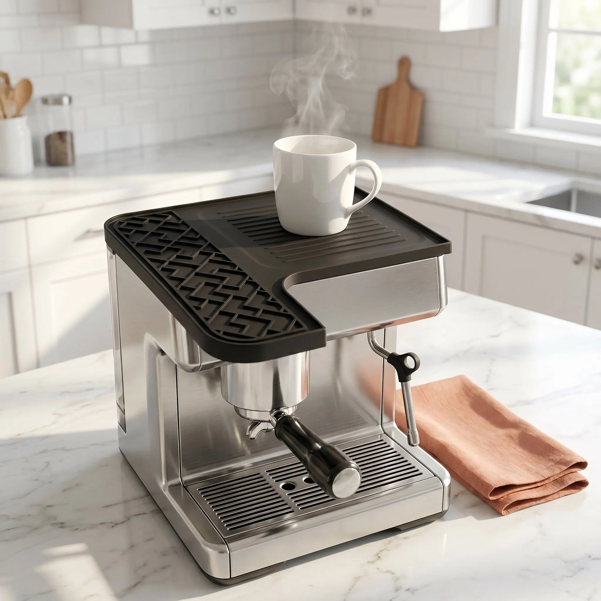 Coffee Machine Top Cover Mat Waterproof Protective Pad Silicone Thermal Insulation Mat Cushions Coffee Machine Accessories