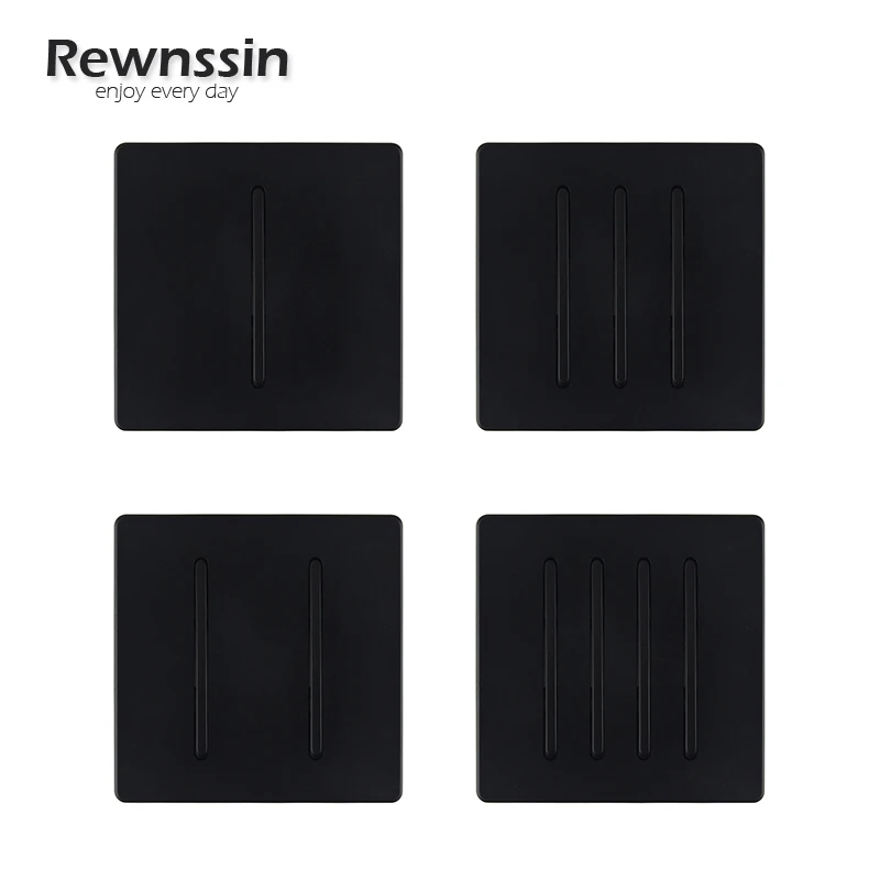 

Светильник выключатели настенные из поликарбоната с пластиковой панелью, черные матовые черные розетки, AC110-250V 86 мм * 86 мм