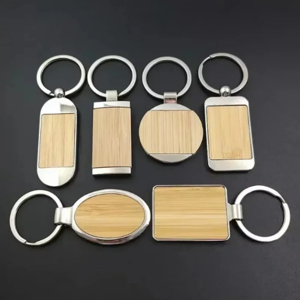 

Bamboo Wood Keychain Creative Personality Men and Women Key Chains Ring Home Metal Autos Car Moto Keyring Pendant Gift