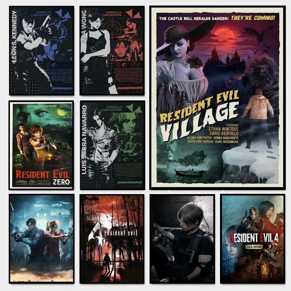 Survival Game R-Resident Evil Poster Painting Prints Wall Art Picture Film Room Home Bar Cafe Decor Home  Mural