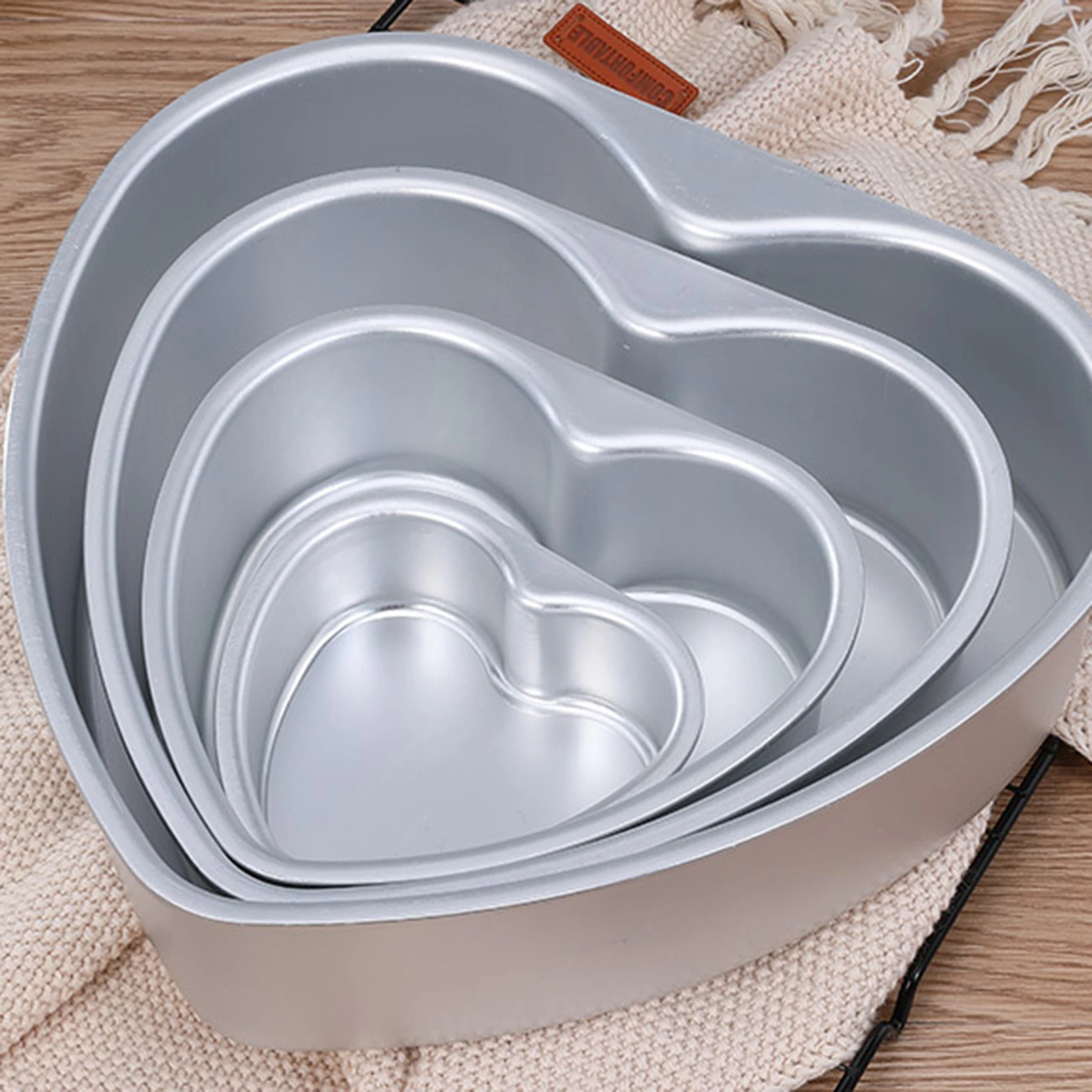 Heart Cake Mould 3/5/6 Inches Nonstick Baking Molds Aluminum Alloy Heart Shape Cake Pans For Valentine's Day Party Diy Baking