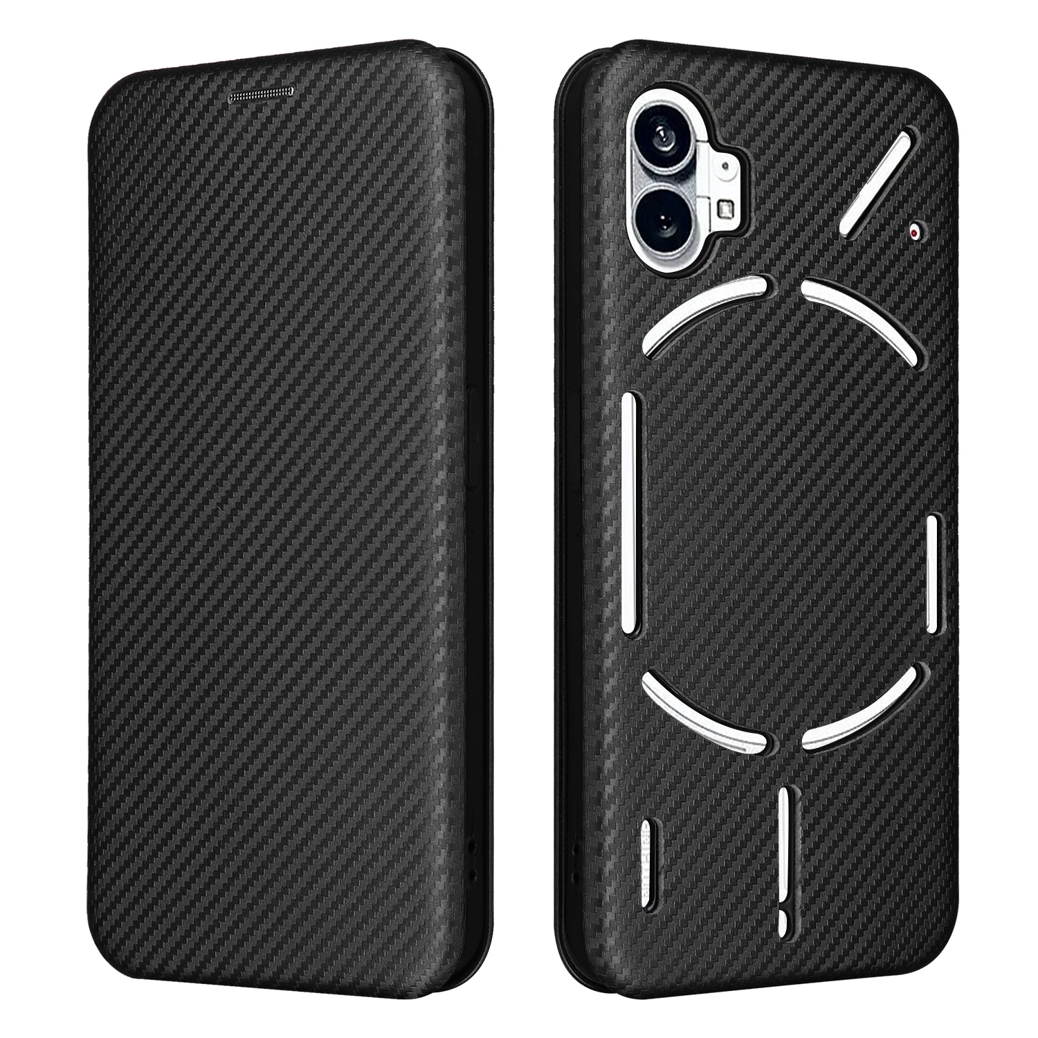 

For Nothing Phone 1 Carbon Fiber Flip Leather Case Nothing Phone 1 Nothingphone Business Magnetic Wallet Card Slot Slim Cover