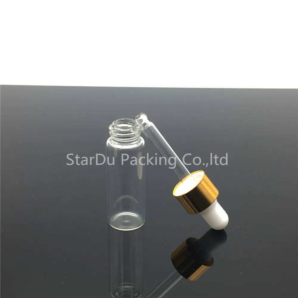 Free Shipping 500PCS 5ML Clear Glass Reagent Eye Dropper Drop Aromatherapy Liquid Pipette Bottle