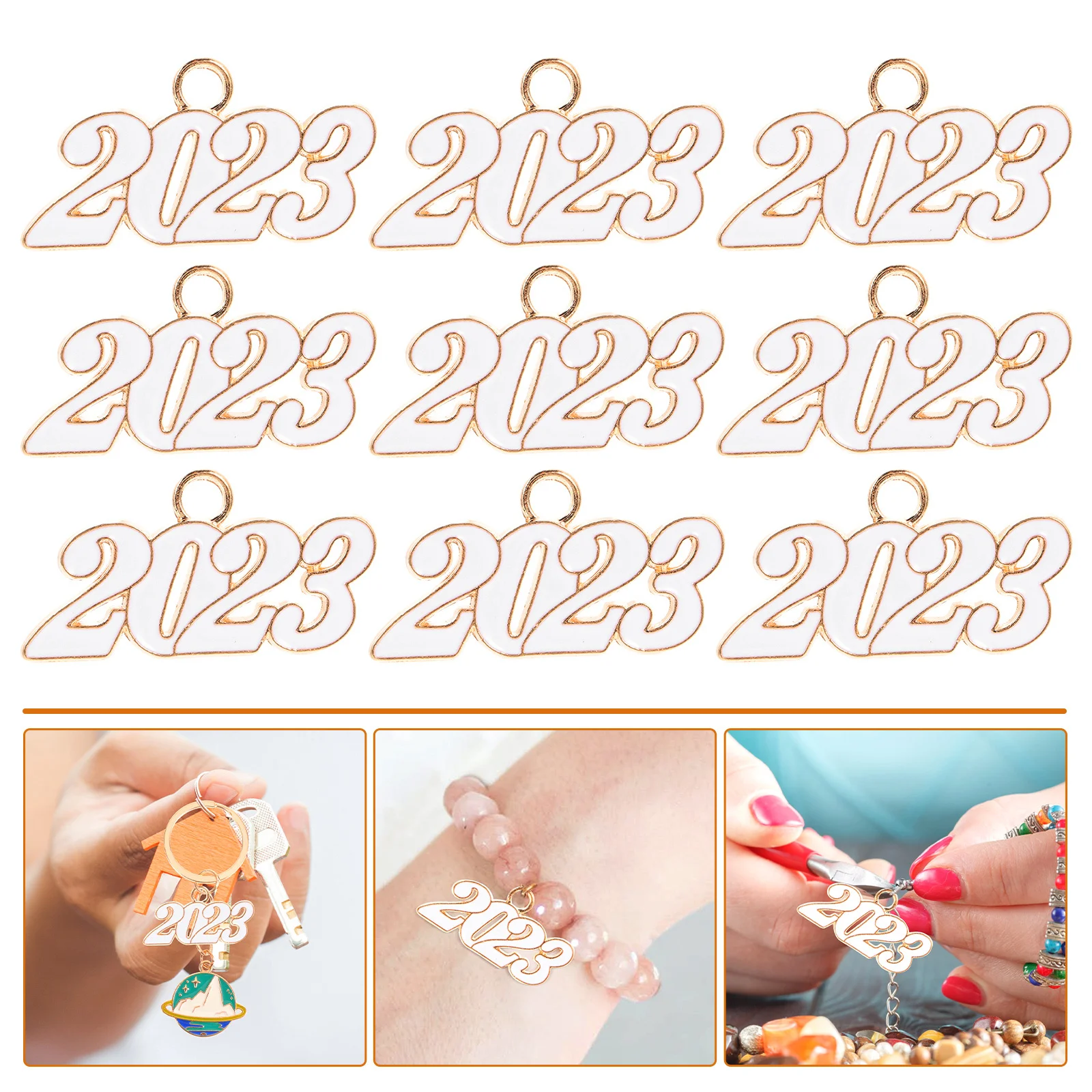 

20 шт. 2023 подвески из сплава, кулон, изготовление ювелирных изделий, принадлежности для рукоделия, выпускной, новогодний брелок для ключей, сумка, подвесное украшение