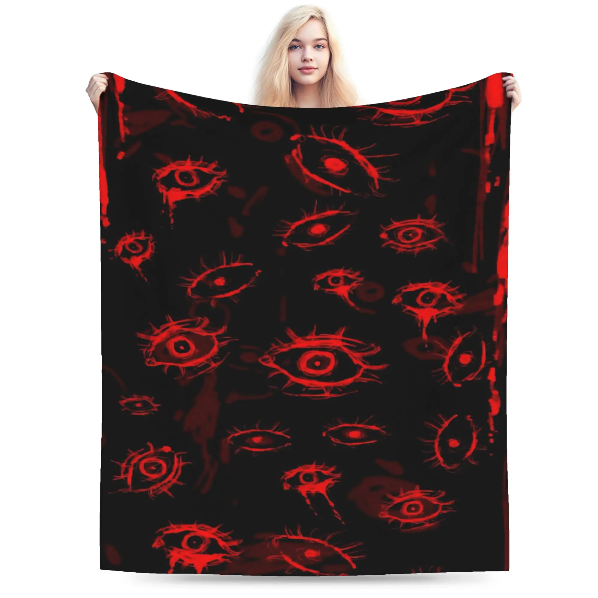 Bloody Eyeball Blanket Super Soft Warm  Throw Blankets for Sofa 50x60 Inch Multi-size Bedspreads