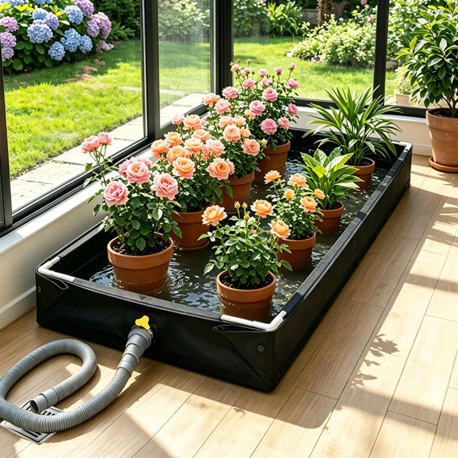 Turtle Aquarium Compact Foldable Portable Leak-Proof Turtle Tank Habitat for Aquatic Tortoise Home Indoor Outdoor Living Room