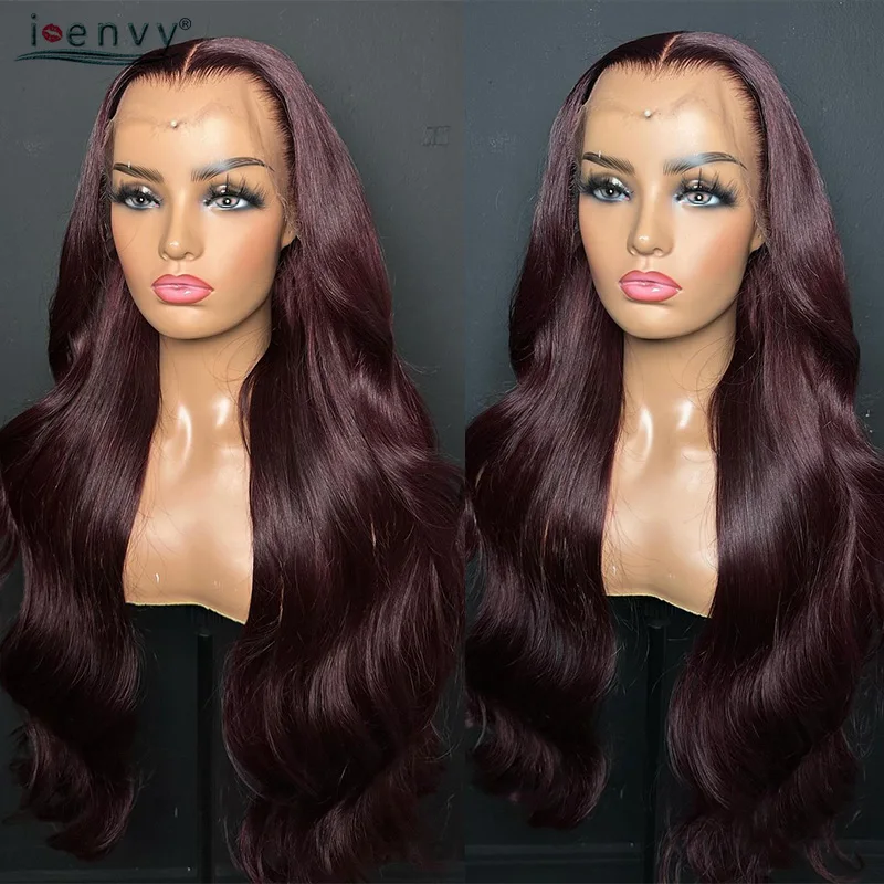 

Burgundy 99J 13X6 Body Wave Lace Front Human Hair Wig Hd Transparent Lace Frontal Wigs 13×4 Brazilian Red Colored Wigs For Women