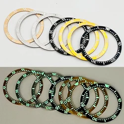 38x31.5mm Green Luminous SKX007 Bezel Insert Fit For SKX007 SRPD Watch Case NH35 Case SKX007 Stainless Steel Bezel Ring