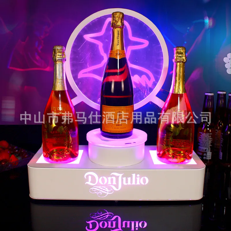 

Bar creative decoration champagne spade A wine rack KTV special foreign wine display rack, luminous base, laser wine holder