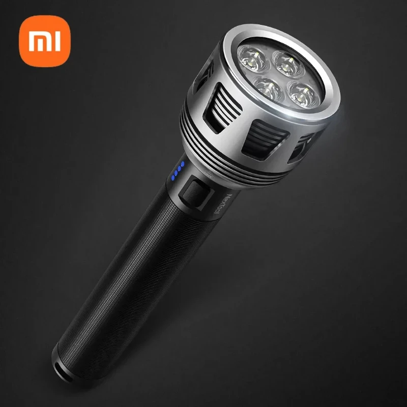 xiaomi mijia 4 * светодиодный 3600 лм 450 м USB-C аккумуляторный фонарик с мощной литий-ионной батареей 10000 мАч 26650 от Youpin xiaomi mijia 4 * светодиодный 3600 лм 450 м USB-C аккумуляторный фонарик с мощной литий-ионной батареей 10000 мАч 26650 от Youpin