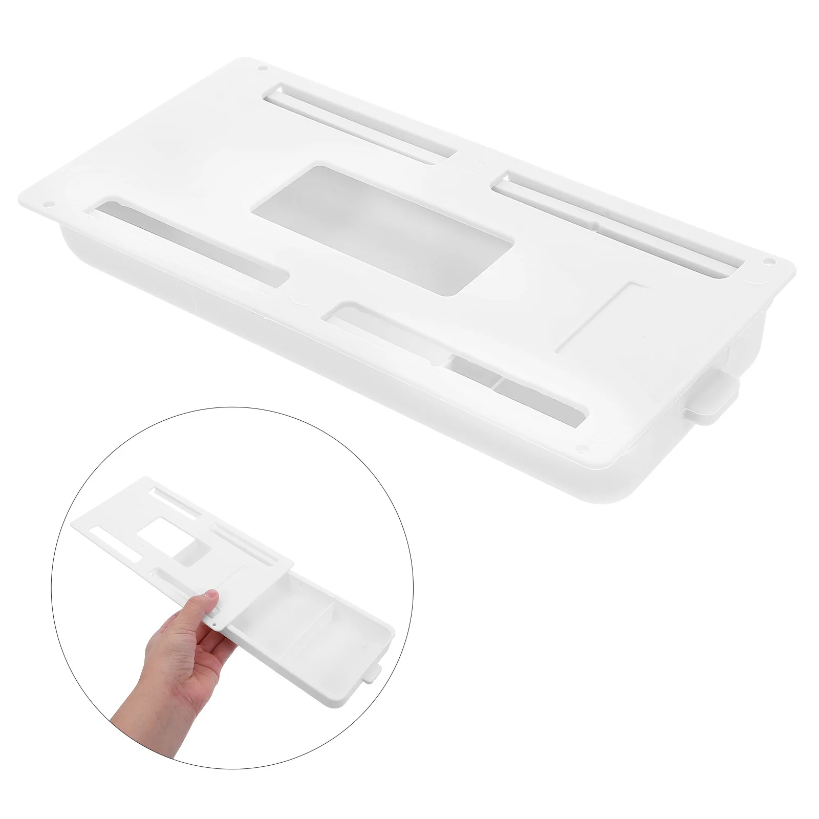 

2 pcs Under Desk Drawer Storage Hidden Drawer For Desk Self Adhesive Desktop Organizer Slide Out Pencil Holder - Small Drawers