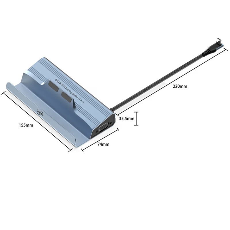 YCE Docking Station culla per Steam Deck Dock 7 In 1 USB 3.0 hdmi2.0 compatibile 4K @ 60Hz RJ45 Gigabit Ethernet PD100W Hub