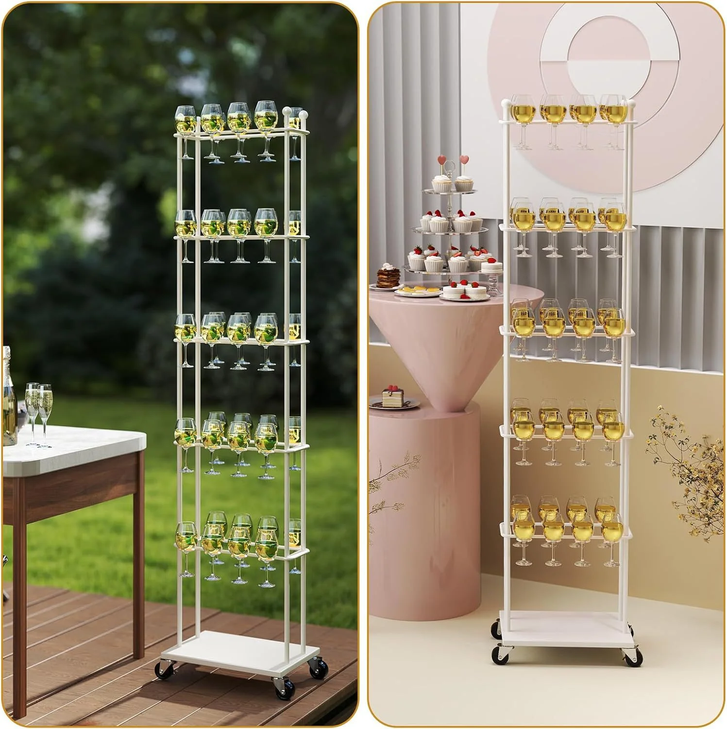 

Birthday Party Champagne Glass Stand Wedding Banquet Cocktail Glass Stand Removable Red Wine display stand