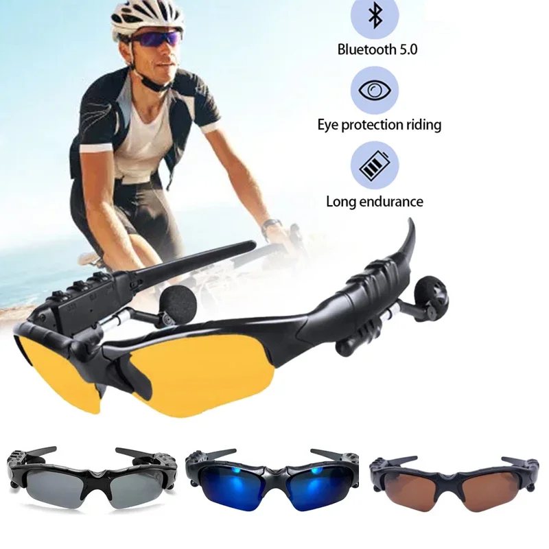 5.0 Smart Bluetooth Audio Glasses Outdoor Sports Cycling Surround Sound Headphones Listen To Music Call Polarized Sunglasses+box