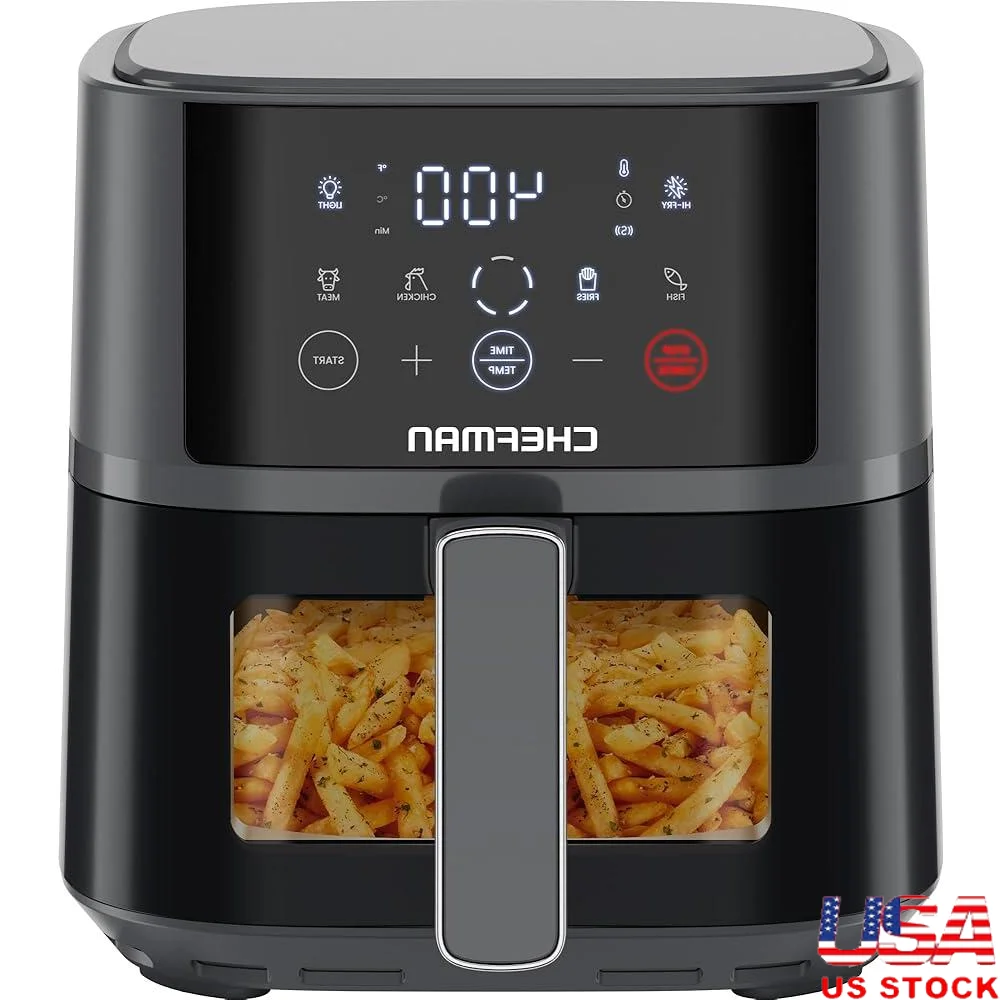 

Аэрофритюрница 4QT, компактный цифровой сенсорный экран, технология Hi-Fry, антипригарная корзина, можно мыть в посудомоечной машине, здоровое приготовление пищи, быстрая еда
