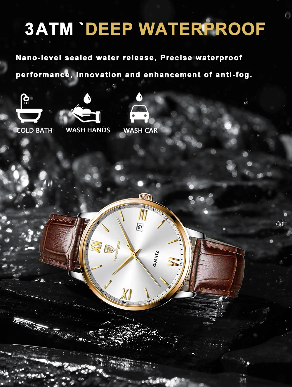 POEDAGAR Luxus Business Mann Armbanduhr Leuchtende Wasserdichte Datum Leder herren Uhr Mode Quarz Uhren Für Männer Reloj Hombre – Detail 8