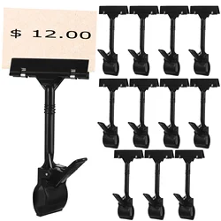 12 Pcs Rotating Plastic Sign Clips Versatile Merchandise Display Adjustable Price Card Organizer Shop Supermarket Exhibition