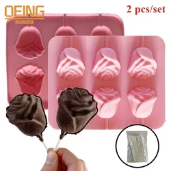 3D Rose Flower Candy Silicone Mold DIY High Temperature Resistant Cake Baking Tools For Valentine's Day Silicone Chocolate Mold