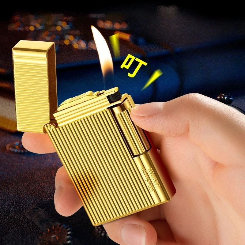 High End Langsheng Lighter, Grinding Wheel, Open Flame, Reusable, Creative, Personalized Smoking Accessories, Men's Small Tools