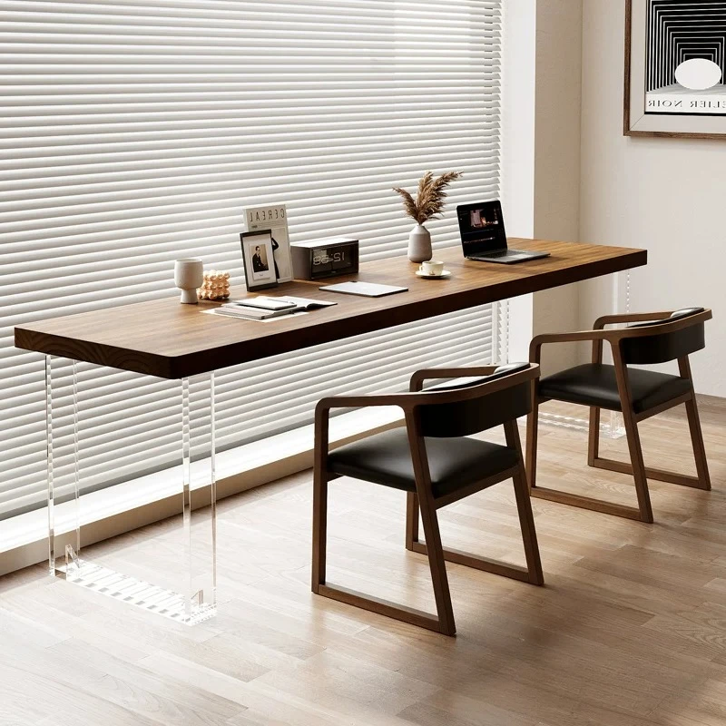 Modern Simple Solid Wood Desk Nordic Creative Acrylic Floating Computer Desk Bedroom Home Furniture Muebles De Estudio FYFD