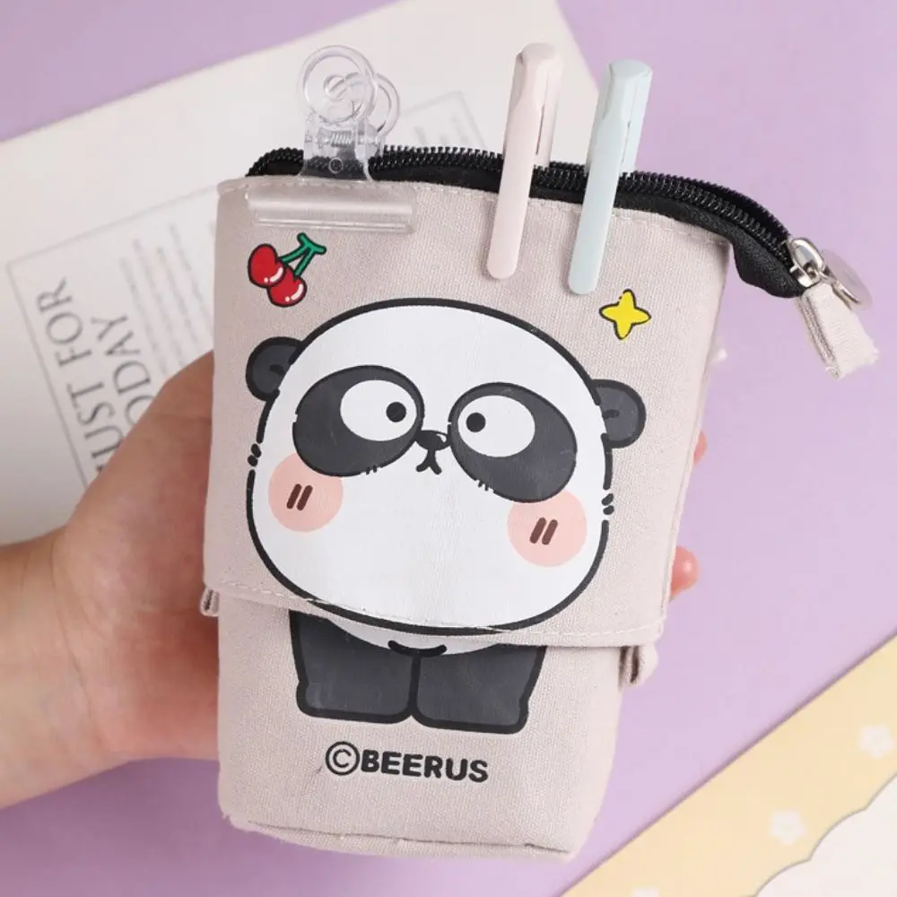 

Kawaii Style Zipper Closure Retractable Pencil Case Pop Up Design Large Capacity Pencil Box Big Storage Pen Box Office Supplies