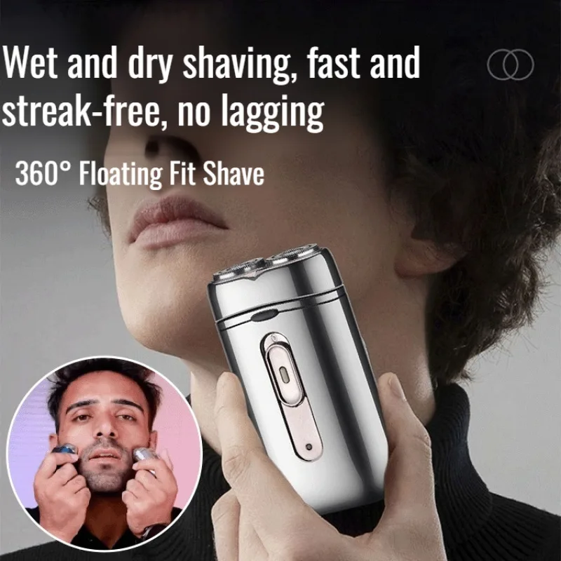 Men's portable full body shaver floating double head electric shaver travel set beard shaver electroplating full body shaver