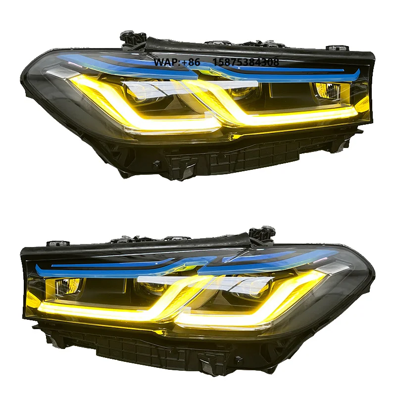 

for 5 Series G38 540i Headlight Assembly 2018 2022 G30 Head Light Upgrade M5 LED Headlamp Yellow DRL