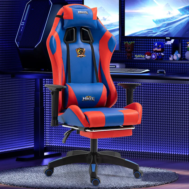 E-sports Gaming Chair Adjustable Office Chairs Sedentary Comfort Chair 360° Rotating Gaming Chair with Armrests Ergonomic Design