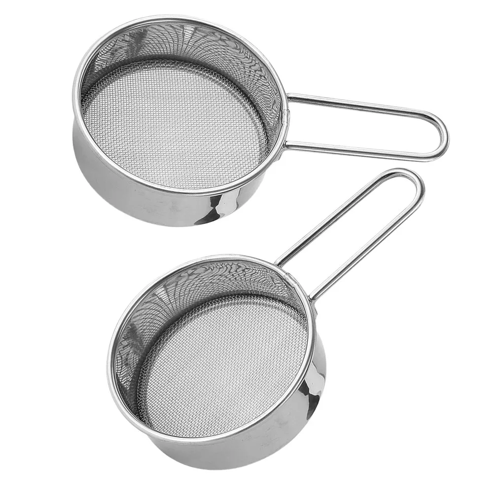 2Pcs Handheld 304 Stainless Steel Flour Sifter Mini 40 Mesh Baking Sugar Powder Coffee Tea Kitchen Gadget Sieve Cup view 6