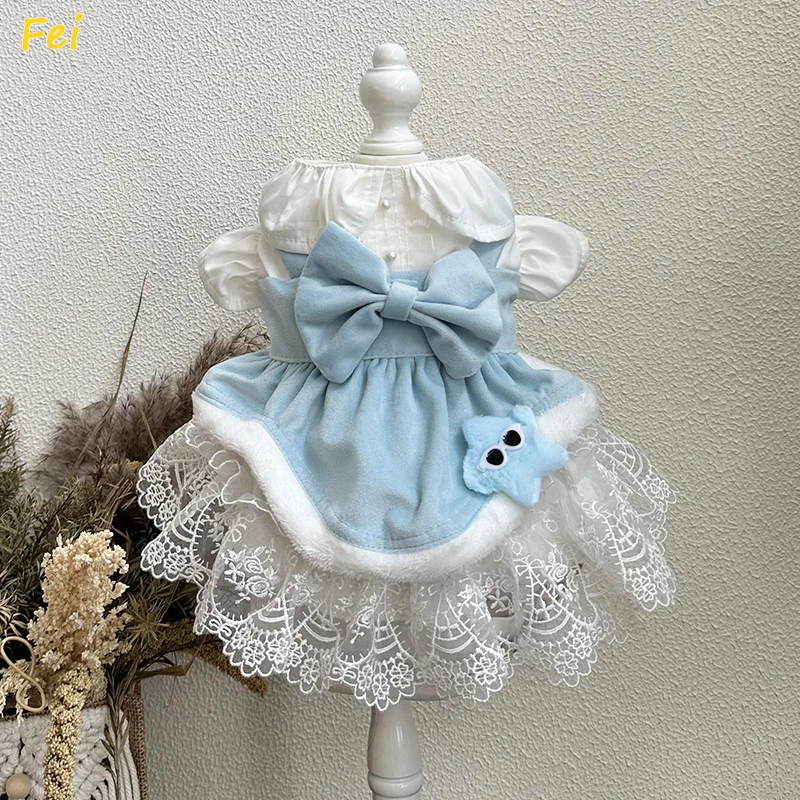 

2025 Maltese Velvet Bridal Dress - Winter-Weight Lace Gown for Hairless Cats, S-XXL Sizing Maine Coon Photoshoot Princess Outfit