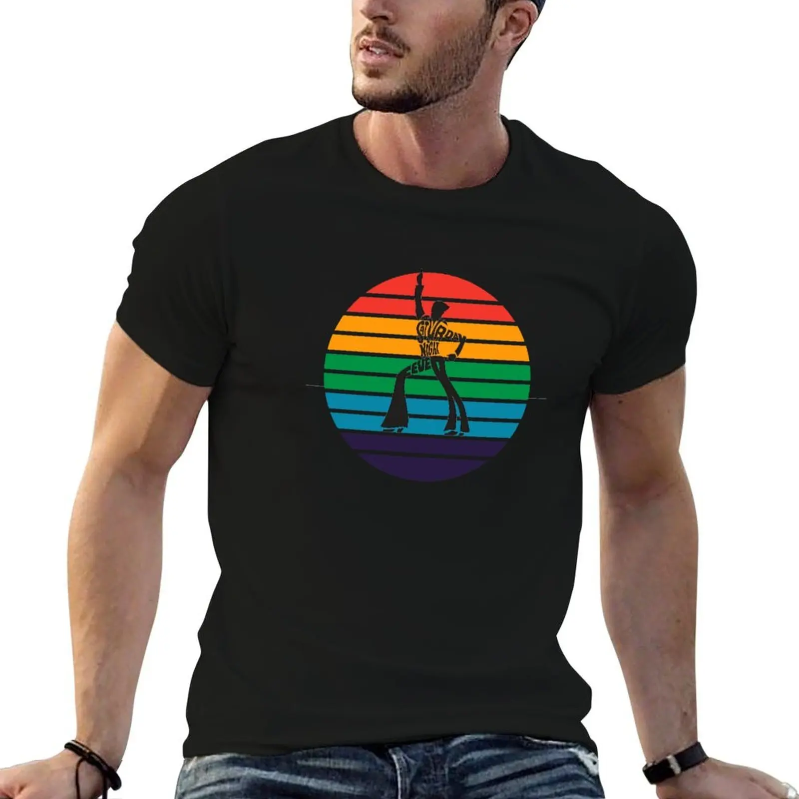 Saturday Night Fever Multi Colors T-Shirt plus size clothes boys whites t shirts men