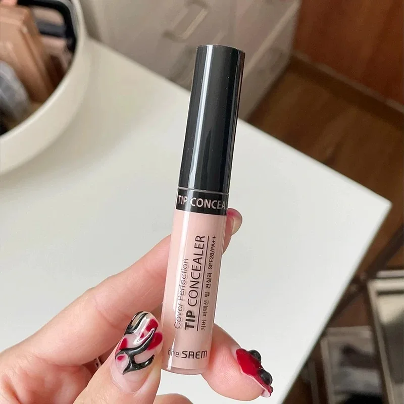 Corrector de alta cobertura Saem, maquillaje facial líquido, corrector de ojeras SPF28, protección solar para maquillaje de piel impecable, 6,5g