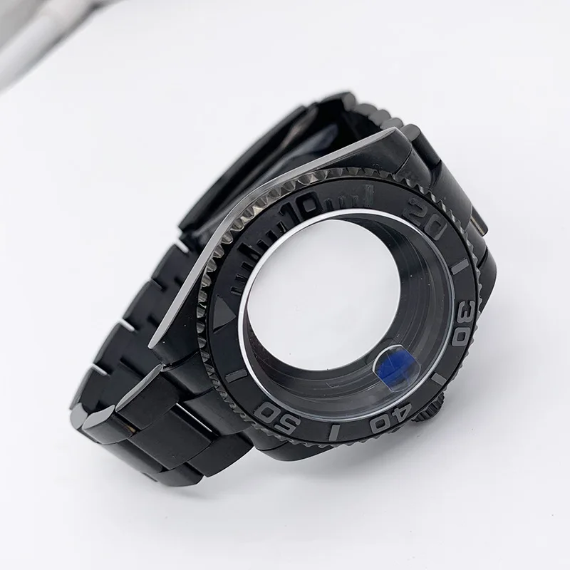 40mm Black Watch Case For NH35/NH36/NH34/8215 Automatic Movement Ceramic Bezel Sapphire Glass 28.5mm Dial Yacht-master Case