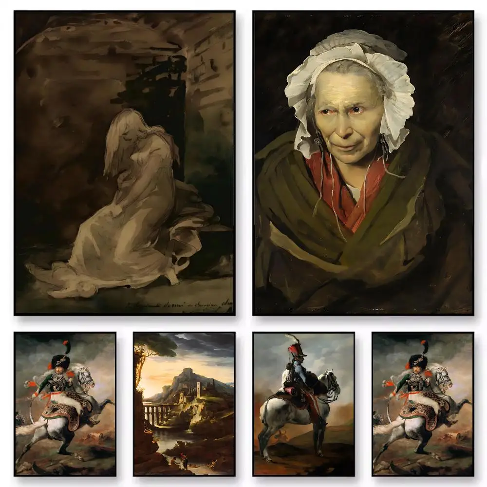 Theodore Gericault poster Nordic style room wall decoration self-adhesive HD waterproof AFE bar