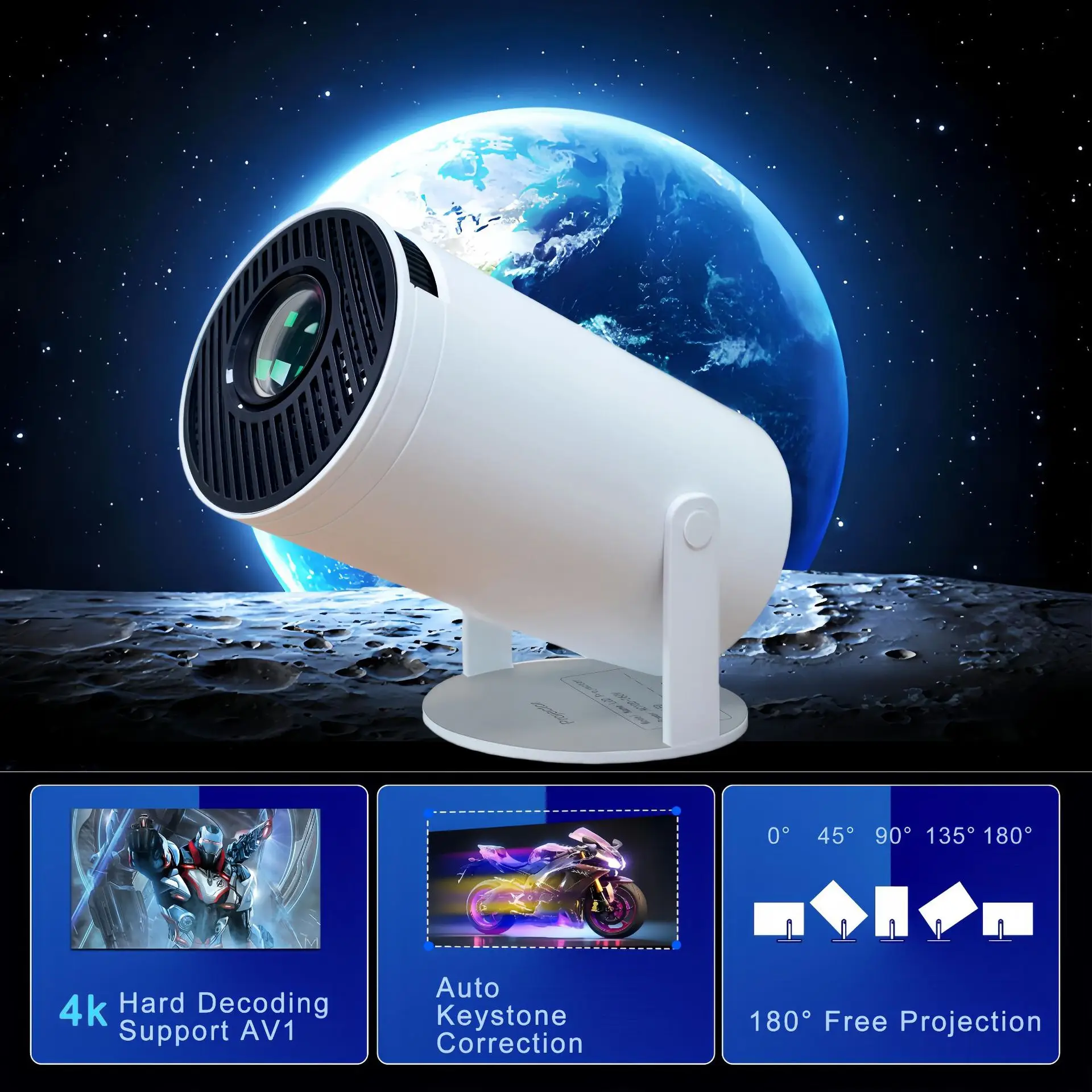 

Home projector hy300Pro cross-border popular WiFi high definition 4K Android version mini outdoor portable projector