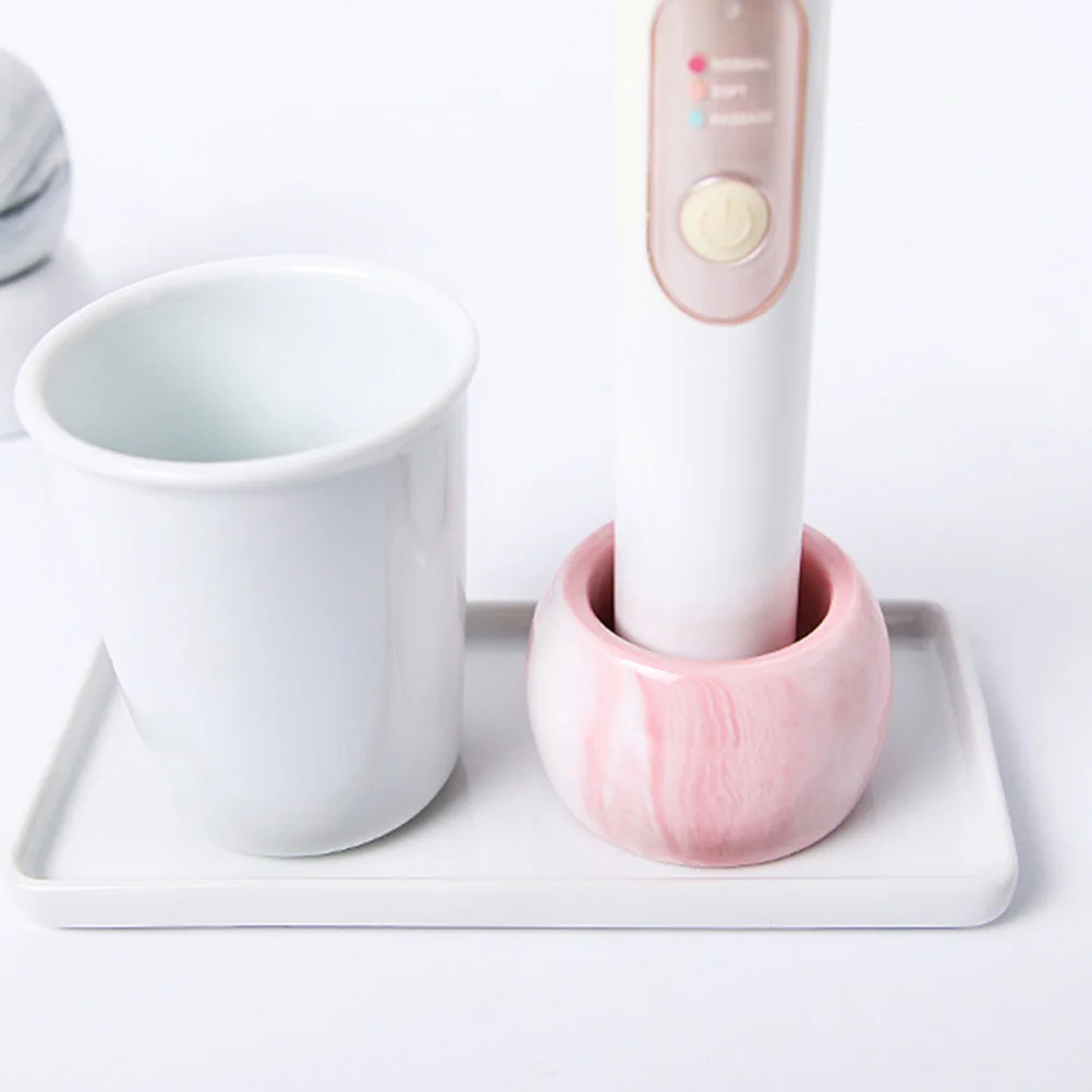 

3Pcs Electric Toothbrush Holders Marbling Finish No Burrs Easy Wipe Clean Bathroom Organizer Electric Toothbrush Holder