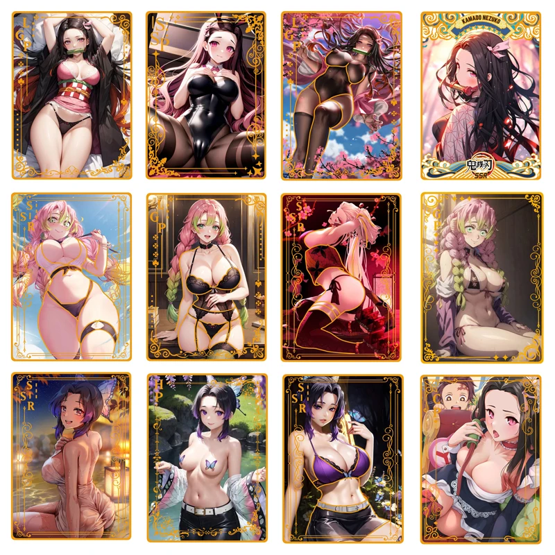 

Goddess Story Metal Card Demon Slayer Anime Sexy Swimwear Girl Collection Card Kamado Nezuko Kocho Shinobu Rattling Girl