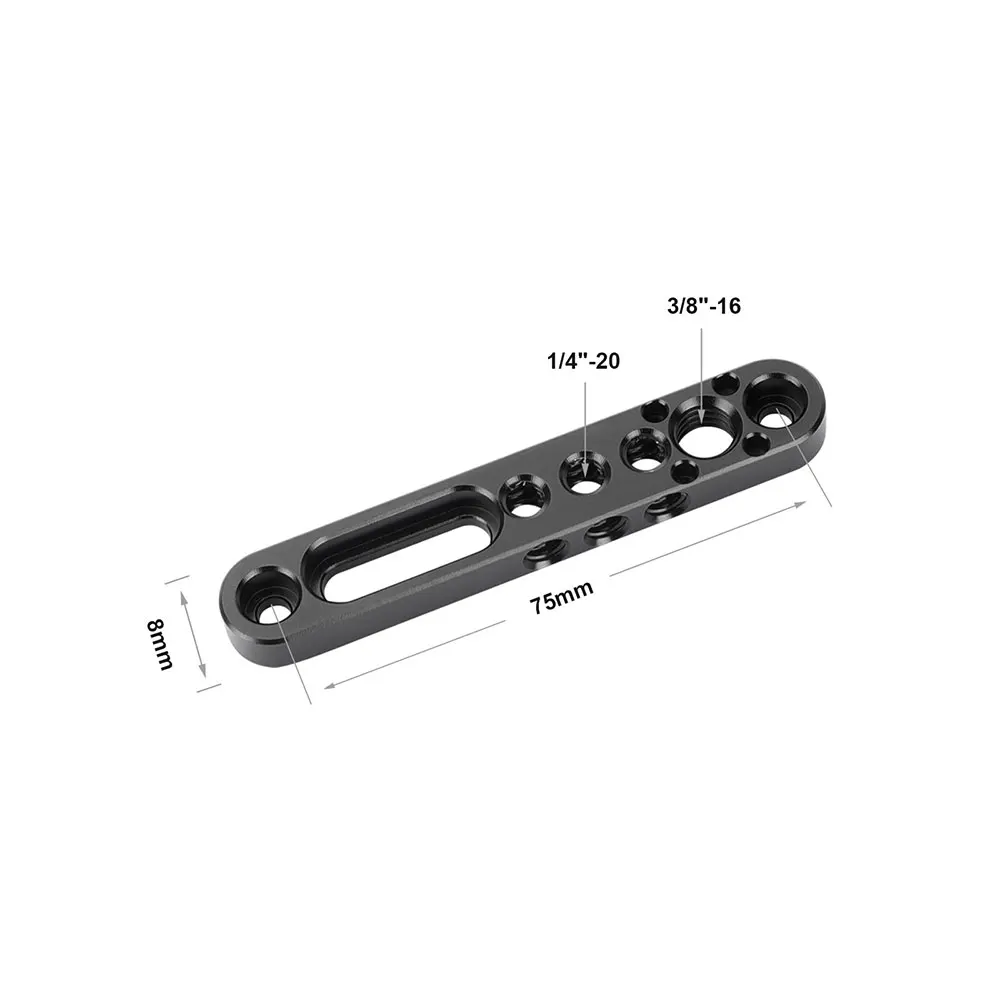 Szrig barra de queijo de alumínio, 75mm de comprimento com furo de rosca 1/4-20 3/8-16 para gaiola de câmera, acessórios de fotografia