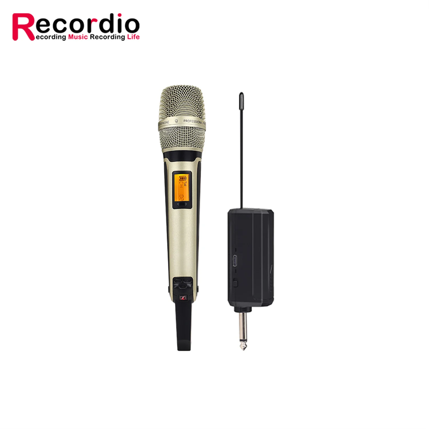 GAW-SKM9000A Oplaadbare draadloze dynamische handheld vocale karaokemicrofoon Professionele microfoon