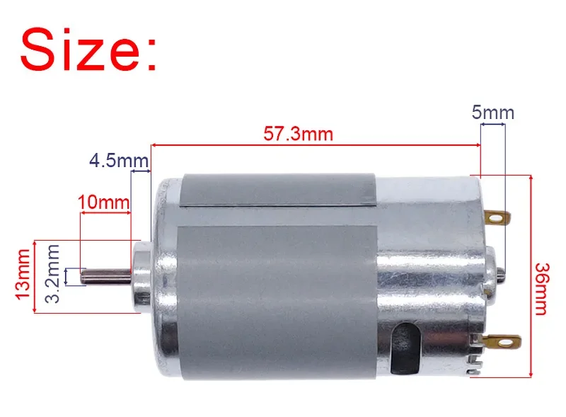 1pcs 12V-24V 555-DC motor High Torque Micro Motor Brush motor MAX 10000RPM