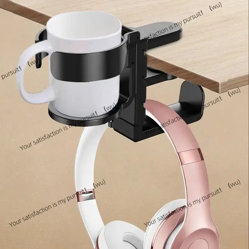 for Desk Cup Holder, Clamp-on Headphone Holder, Hook Under Desk, Metal Office & PC Gaming Desk Accessories